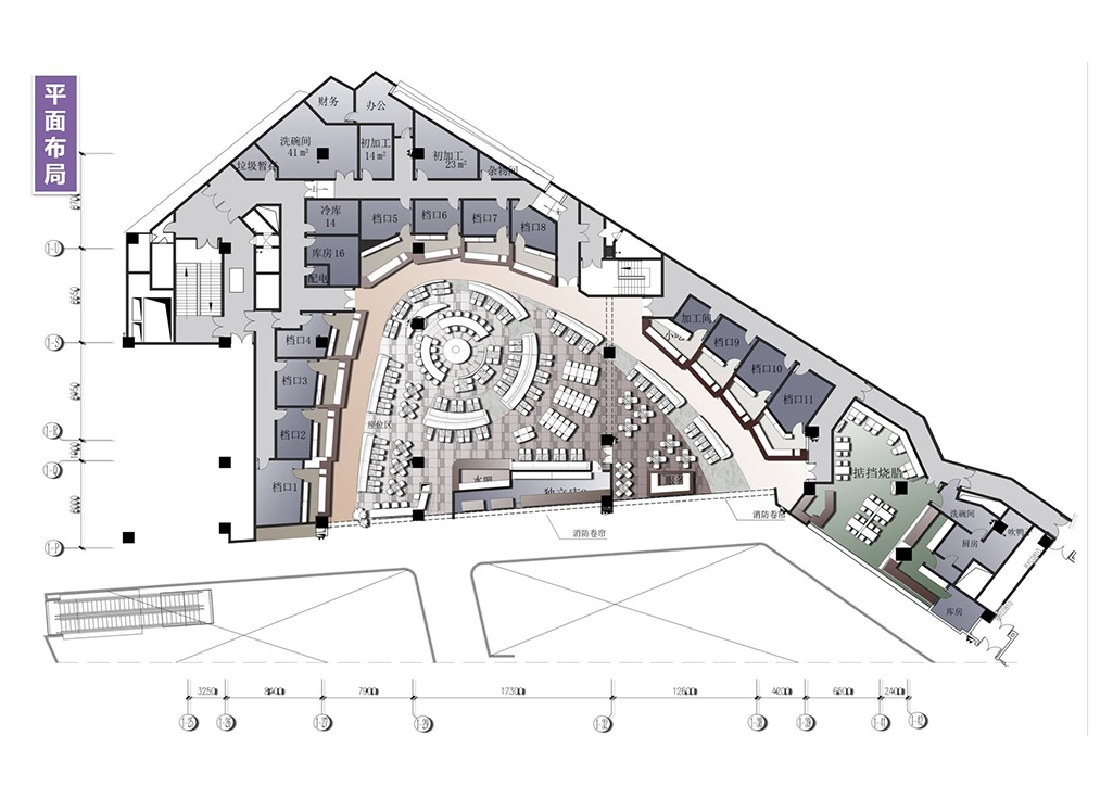餐飲空間,食通天,美食廣場設計,華潤萬象城,西安,金楓設計,項目投稿