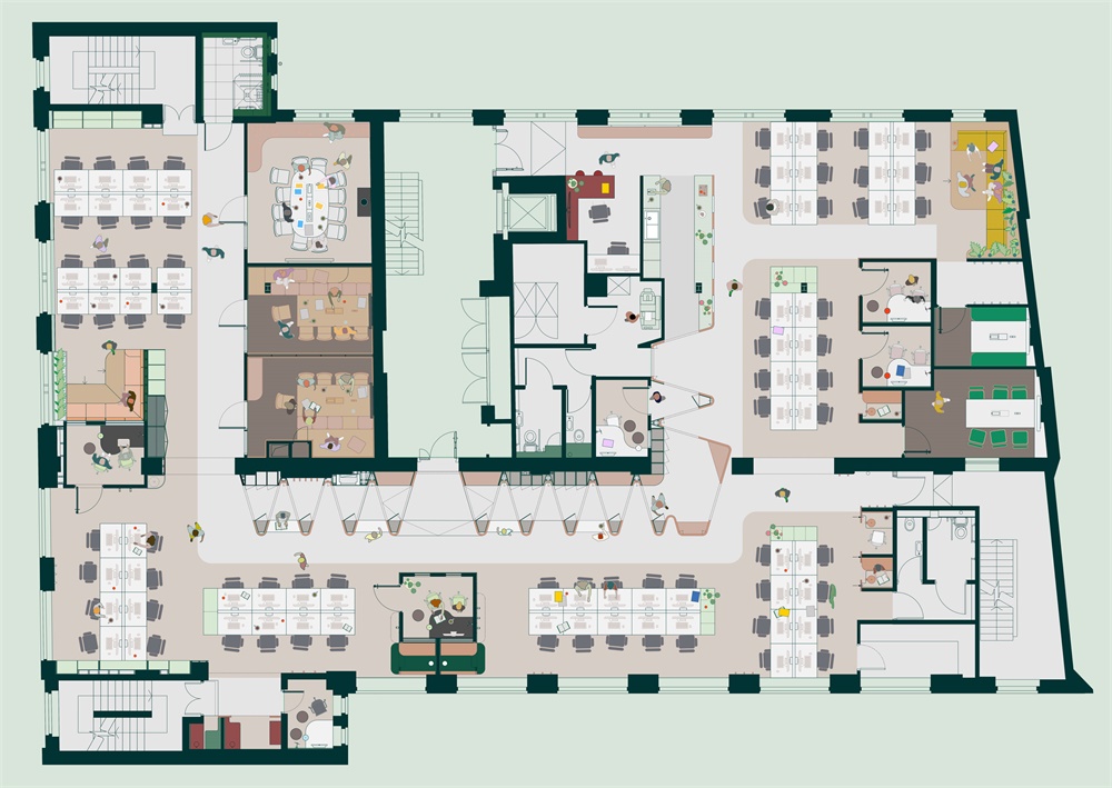 辦公空間，Airbnb辦公室，倫敦，Threefold Architects
