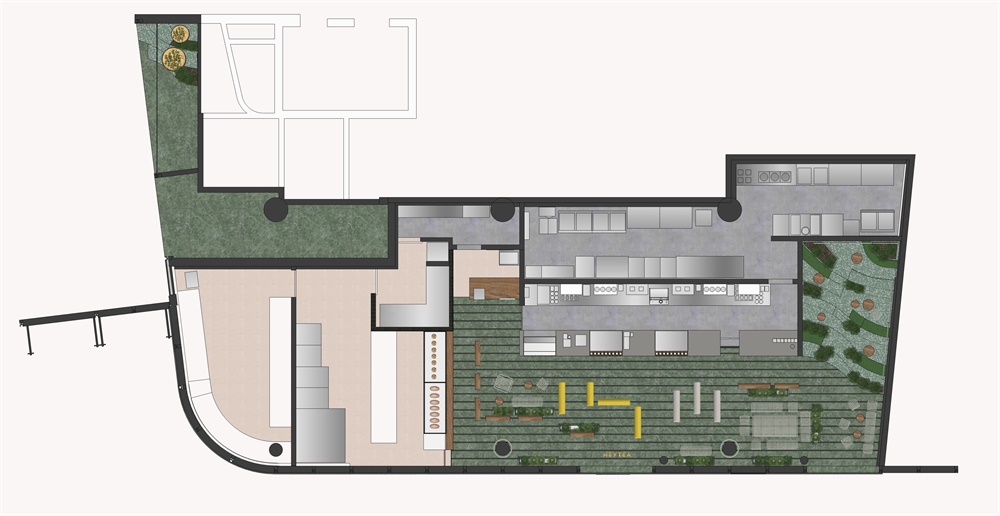 餐飲空間，杭州，喜茶，喜茶熱麥店，nota建築設計工作室，茶飲店設計