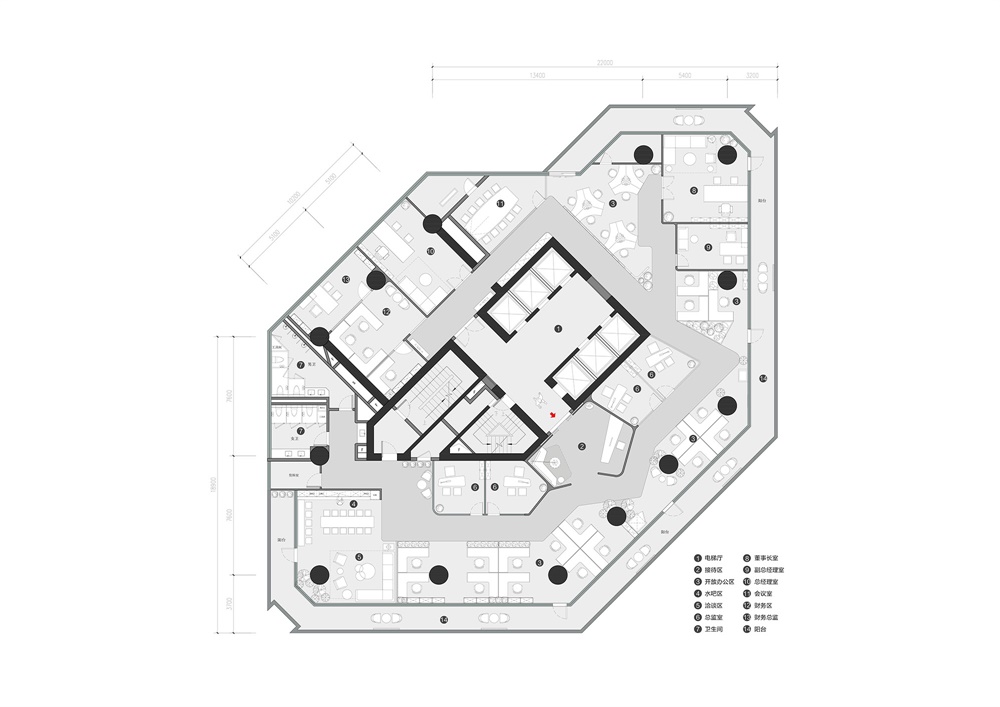 辦公空間,國內辦公室設計,深圳,振業集團子公司辦公室,裏外營造