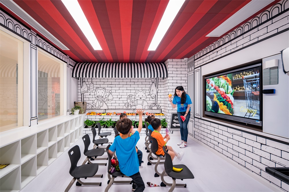 兒童活動中心，早教機構空間，教學空間，長頸鹿美語，少兒英語培訓空間，上海徐彙，杜茲設計