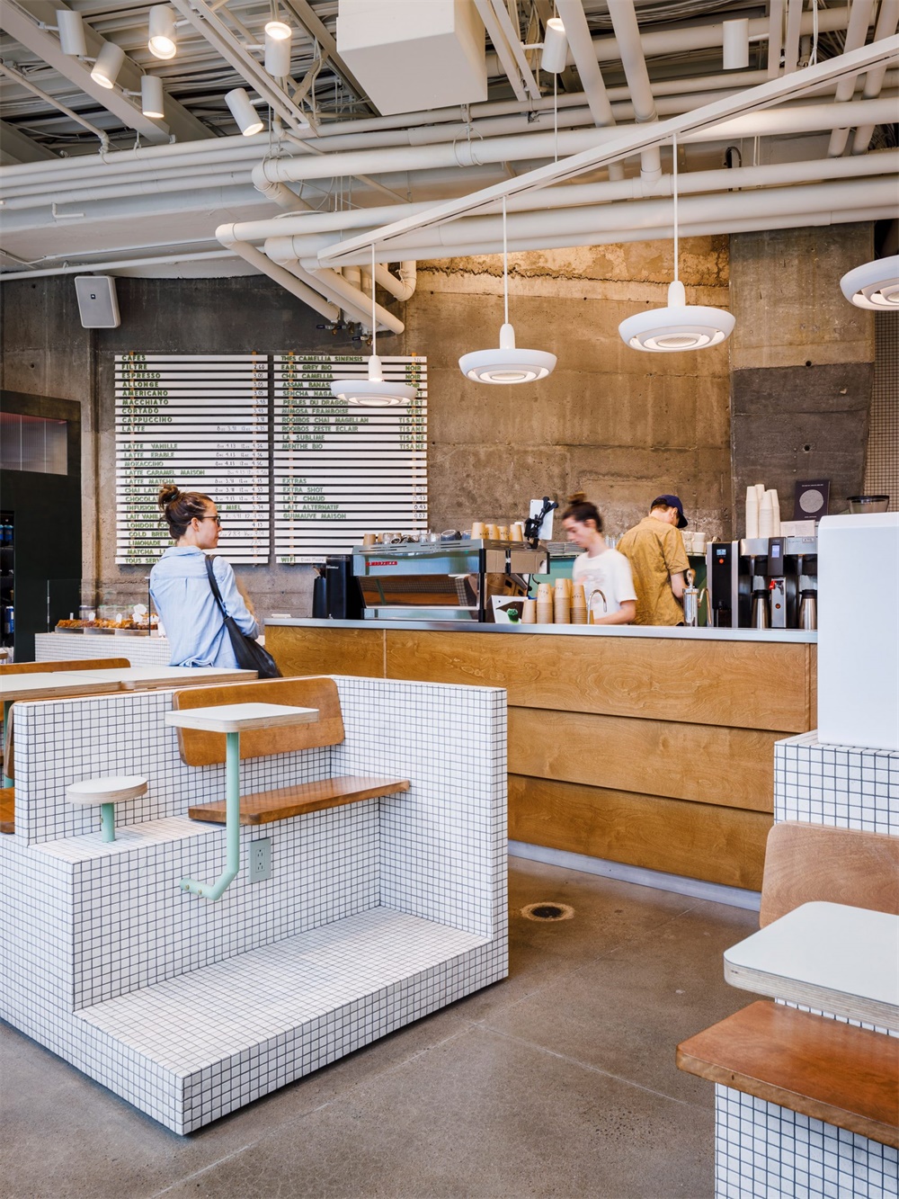 餐飲空間，咖啡吧，蒙特利爾，咖啡廳設計，Melk Cafe