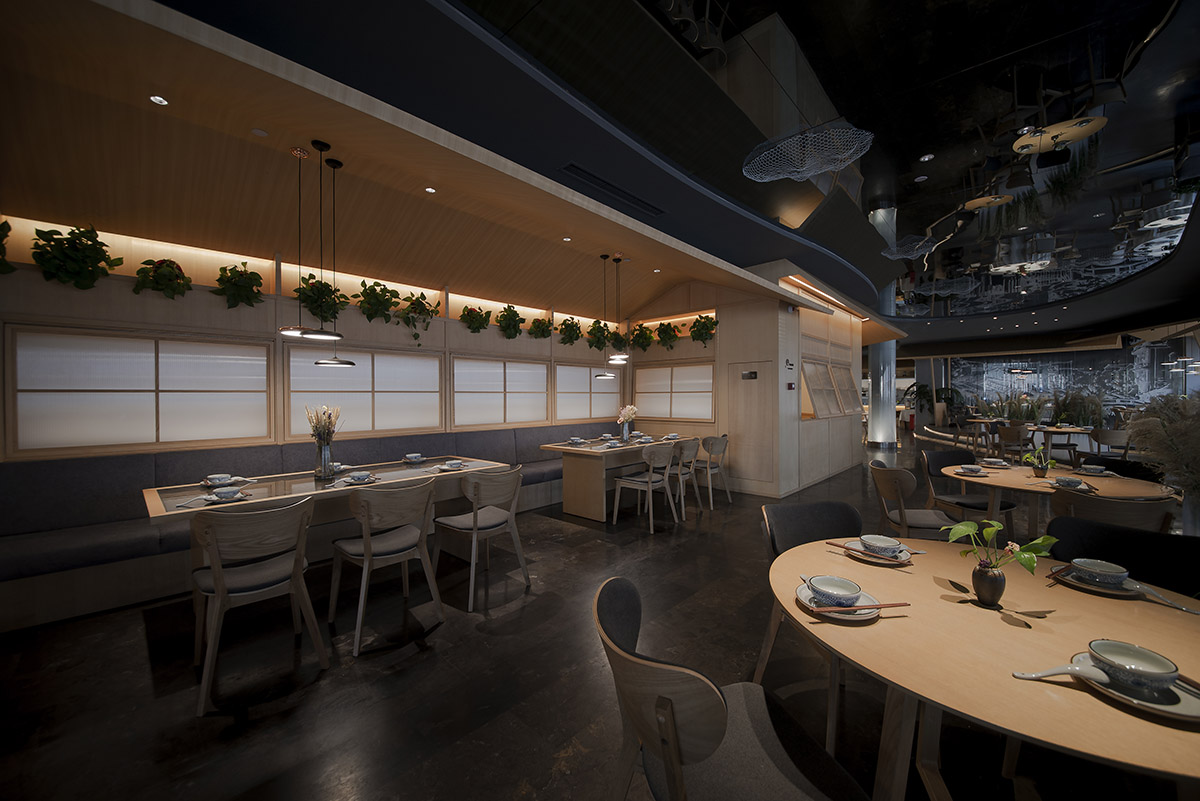 未木建築空間設計,未木建築,餐廳設計,北京岸鄉餐廳設計,岸鄉餐廳設計,岸鄉餐廳,未木建築空間設計作品,湘菜餐廳設計,湘菜餐廳