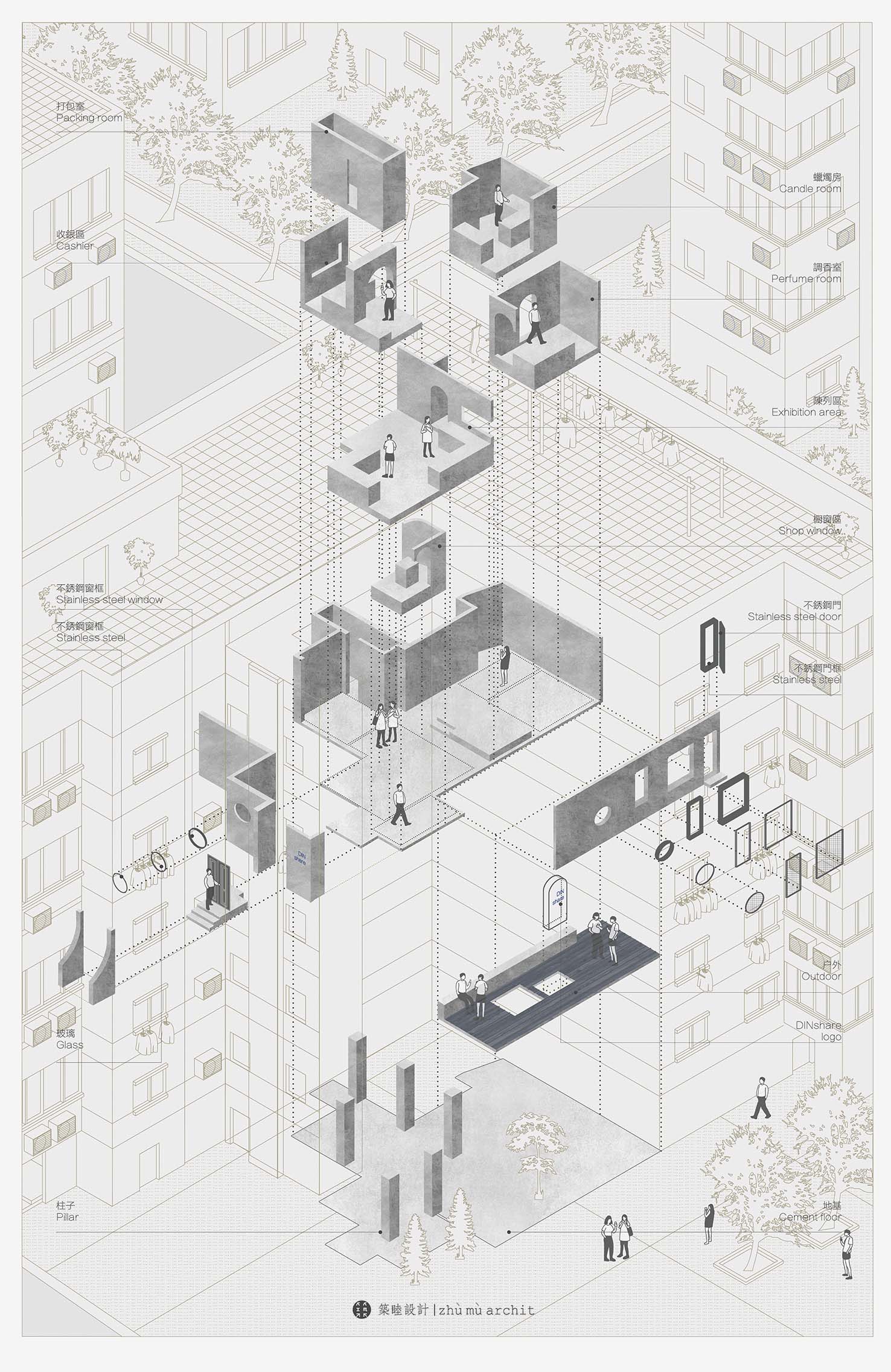 專賣店設計,零售店設計,香水專賣店,香水零售店,廣州香水專賣店設計,廣州氣味翻譯所DINSHARE,廣州氣味翻譯所,氣味翻譯所DINSHARE,築睦建築設計,築睦建築設計事務所,項目投稿