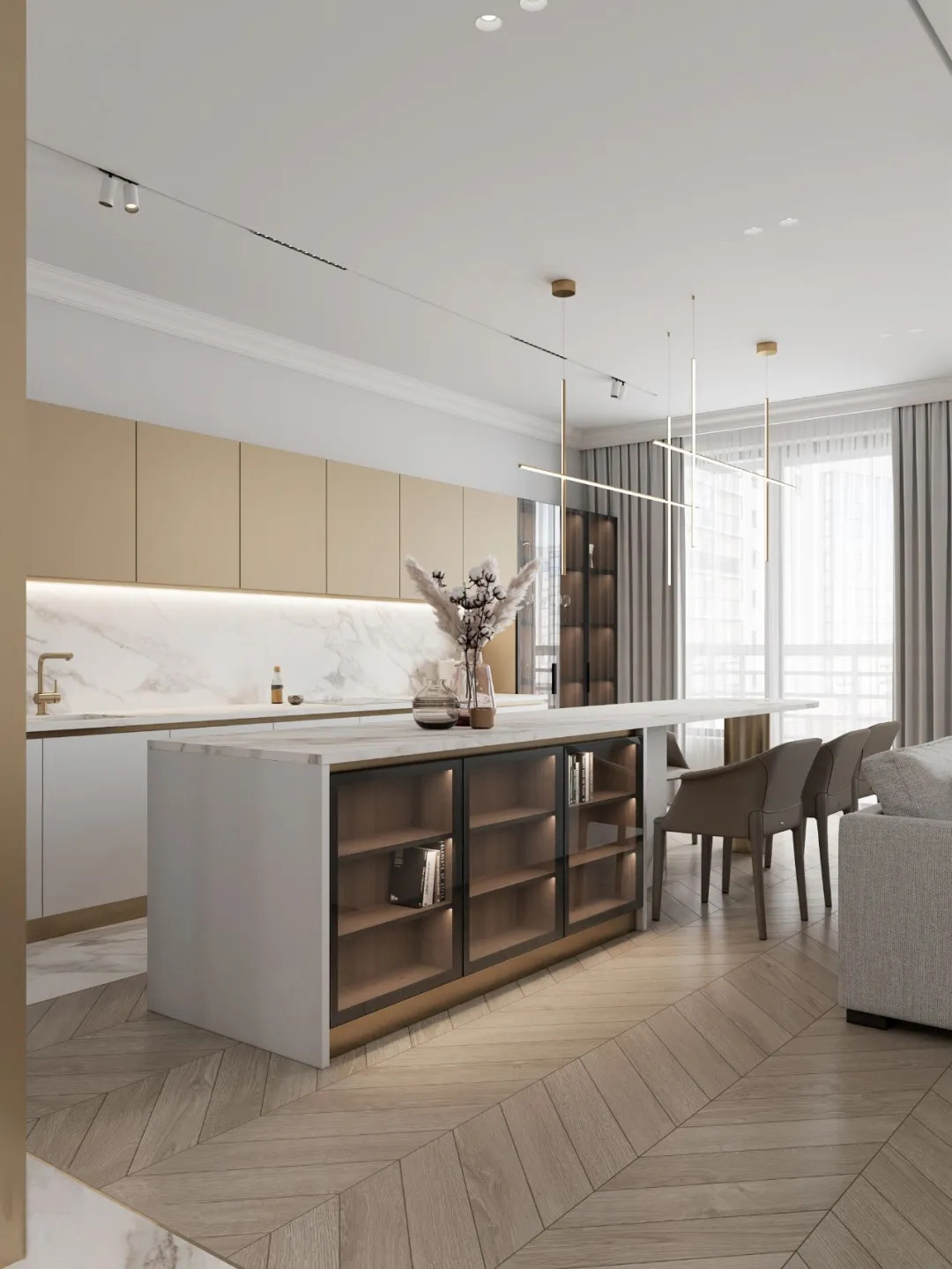 125㎡住宅設計,輕奢風設計,輕奢風格設計,住宅設計,國外住宅設計,國外住宅設計案例,國外輕奢風設計,現代風格住宅設計,現代風格住宅案例,DE&DE