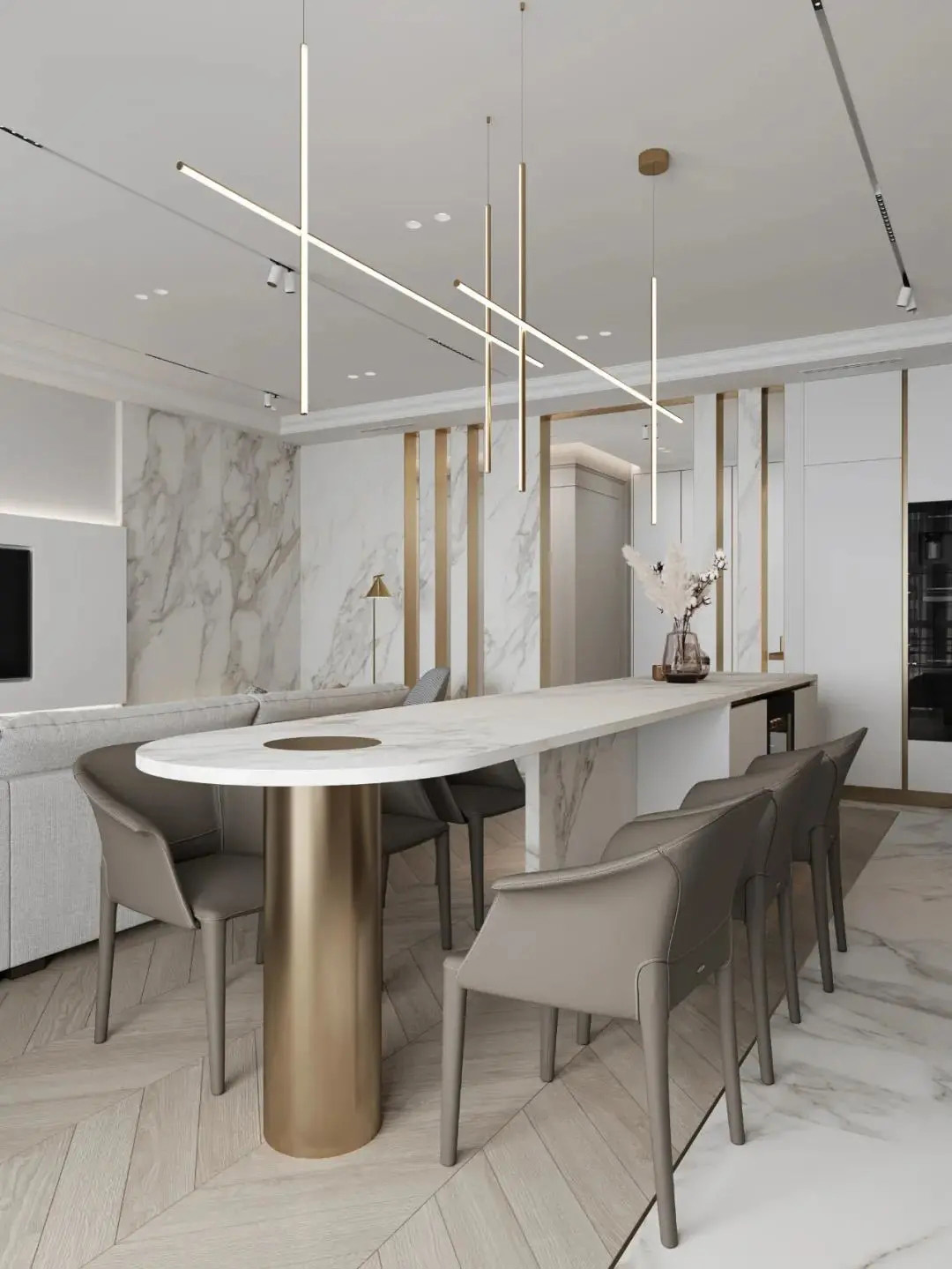 125㎡住宅設計,輕奢風設計,輕奢風格設計,住宅設計,國外住宅設計,國外住宅設計案例,國外輕奢風設計,現代風格住宅設計,現代風格住宅案例,DE&DE