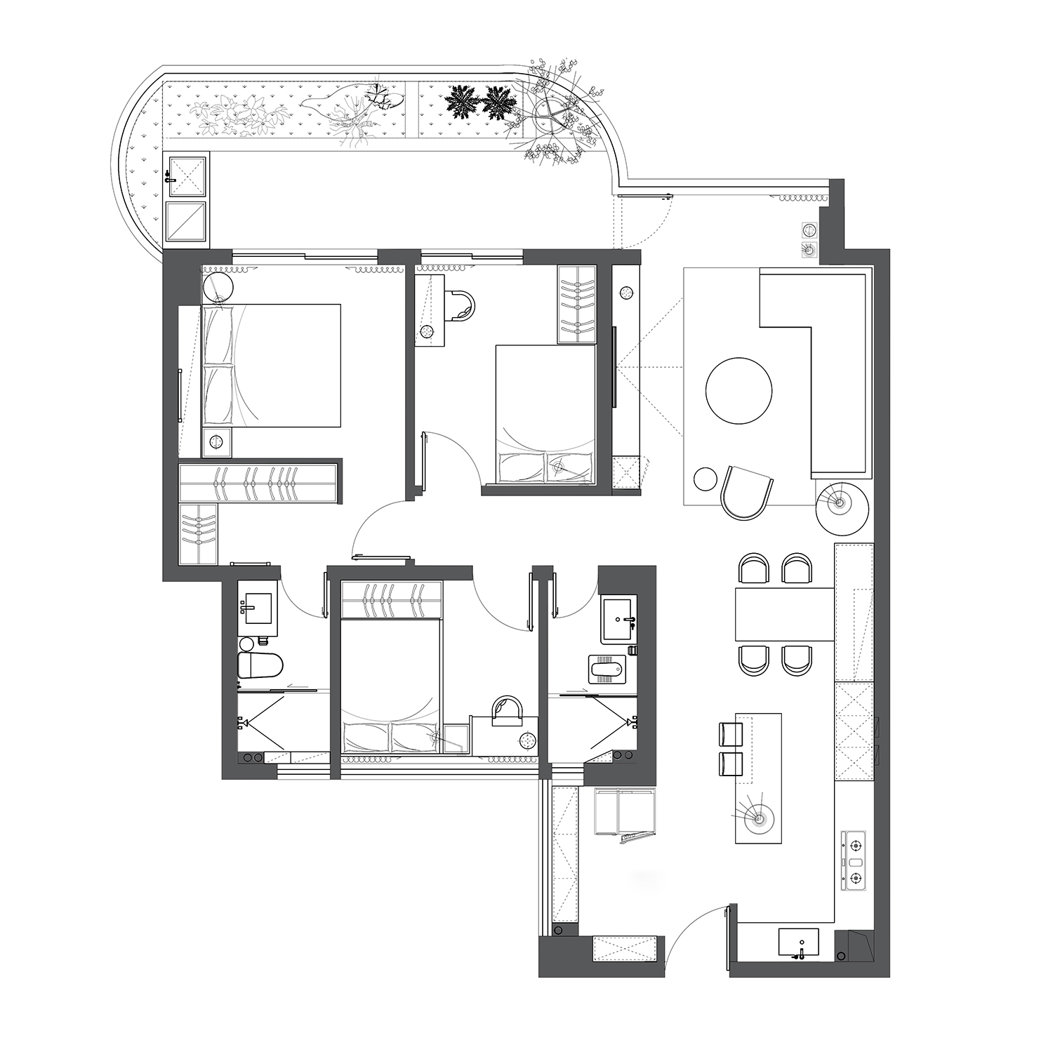 樸境設計事務所,家裝設計,住宅設計,110㎡住宅設計,家裝設計案例,清新住宅設計,住宅設計案例,廣西家裝設計,樸境設計作品,項目投稿