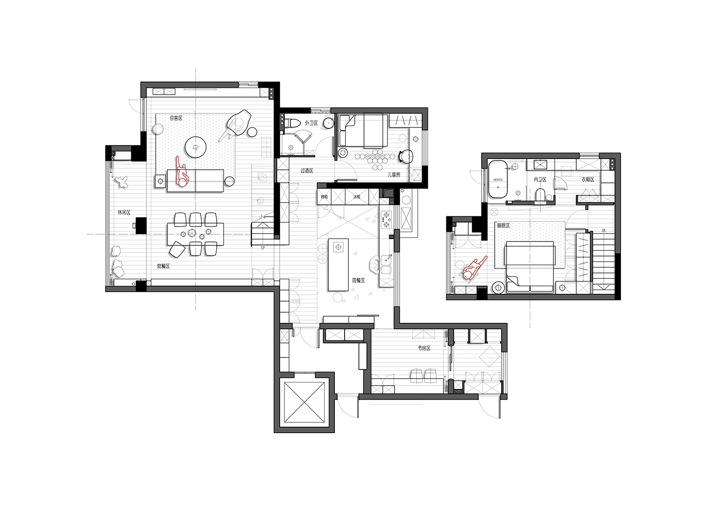 170㎡住宅設計,複式公寓設計,複式設計,閣樓設計,永嘉住宅設計,複式公寓設計案例,閣樓設計案例,極簡風格設計,千上空間設計,千上空間設計作品,千上空間,項目投稿