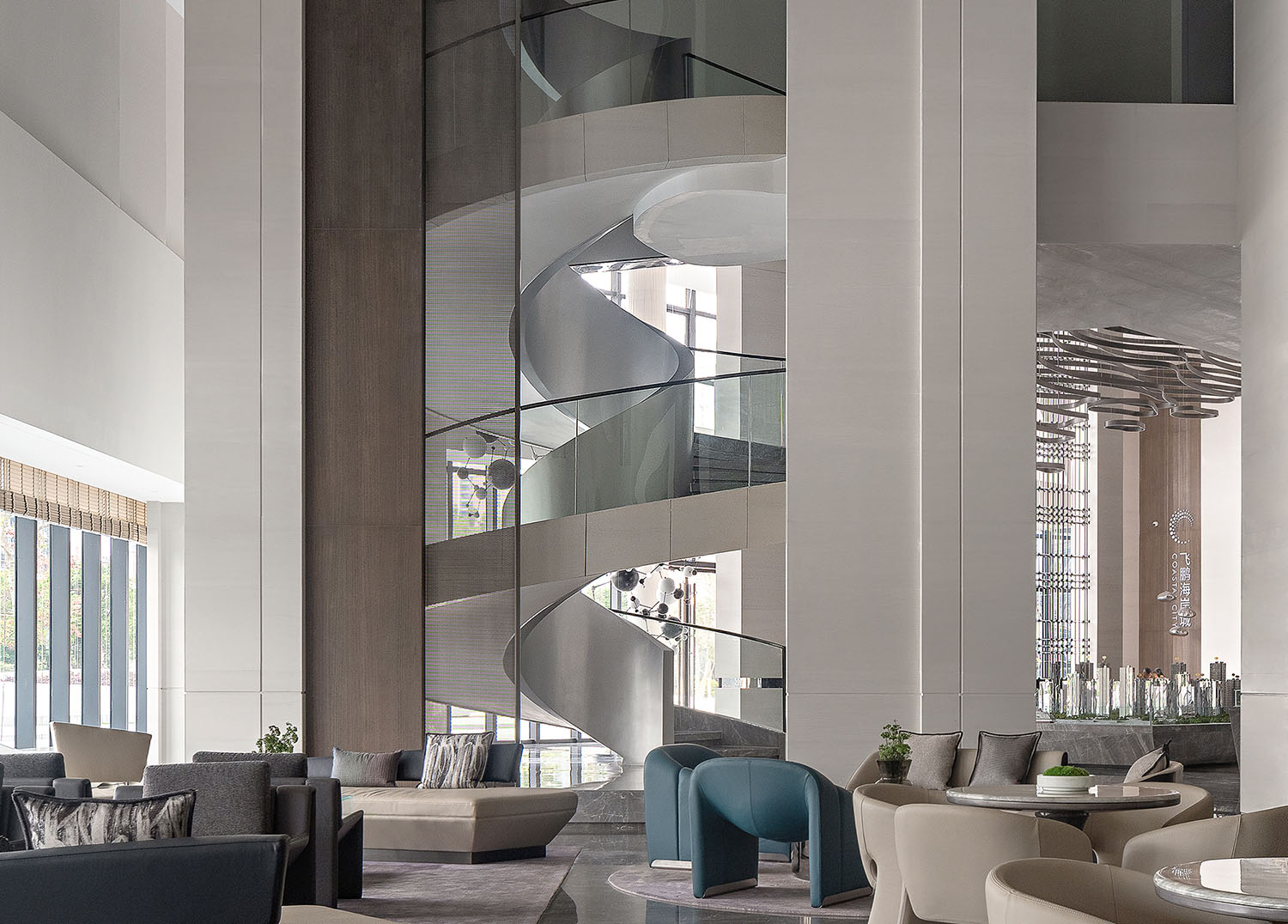 售樓處設計,營銷中心設計,茂名飛鵬海岸城,茂名飛鵬海岸城營銷中心,飛鵬海岸城售樓處,現代風格售樓處設計,現代風格售樓處設計案例,帝凱設計,項目投稿