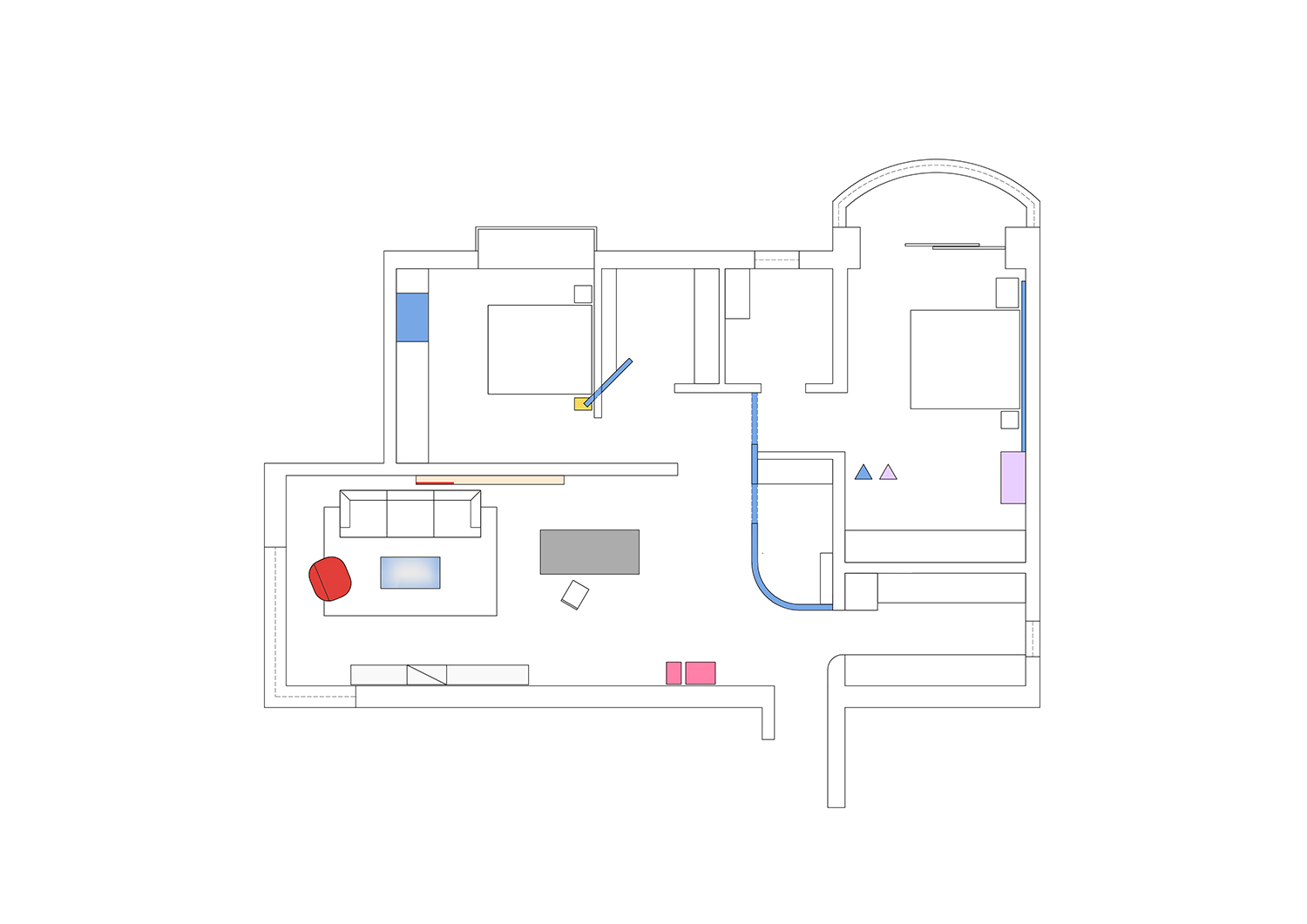 150㎡住宅設計,樸居設計,樸居設計研究室(PUJU),上海住宅設計,上海家裝設計,清新風住宅設計,公寓設計,上海公寓設計,上海室內設計