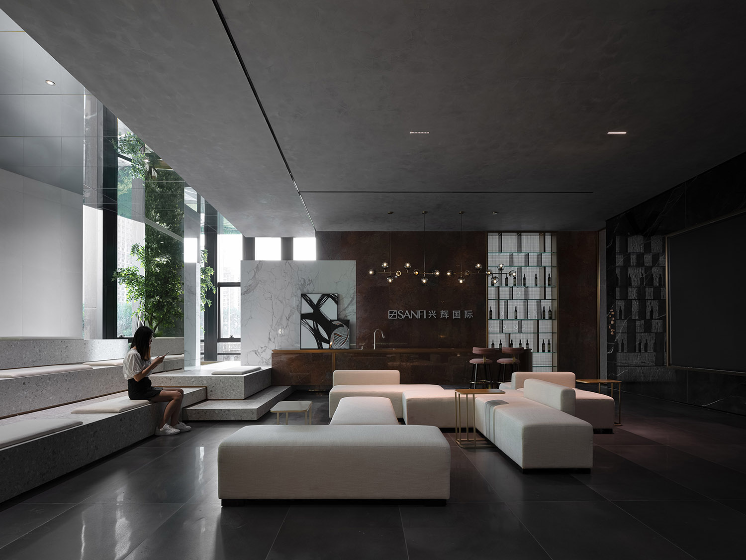 拓維設計,佛山SANFI興輝國際總部展廳,SANFI興輝國際總部展廳,興輝國際總部展廳設計公司,建材展設計,佛山岩板展廳設計,展廳設計,佛山展廳設計