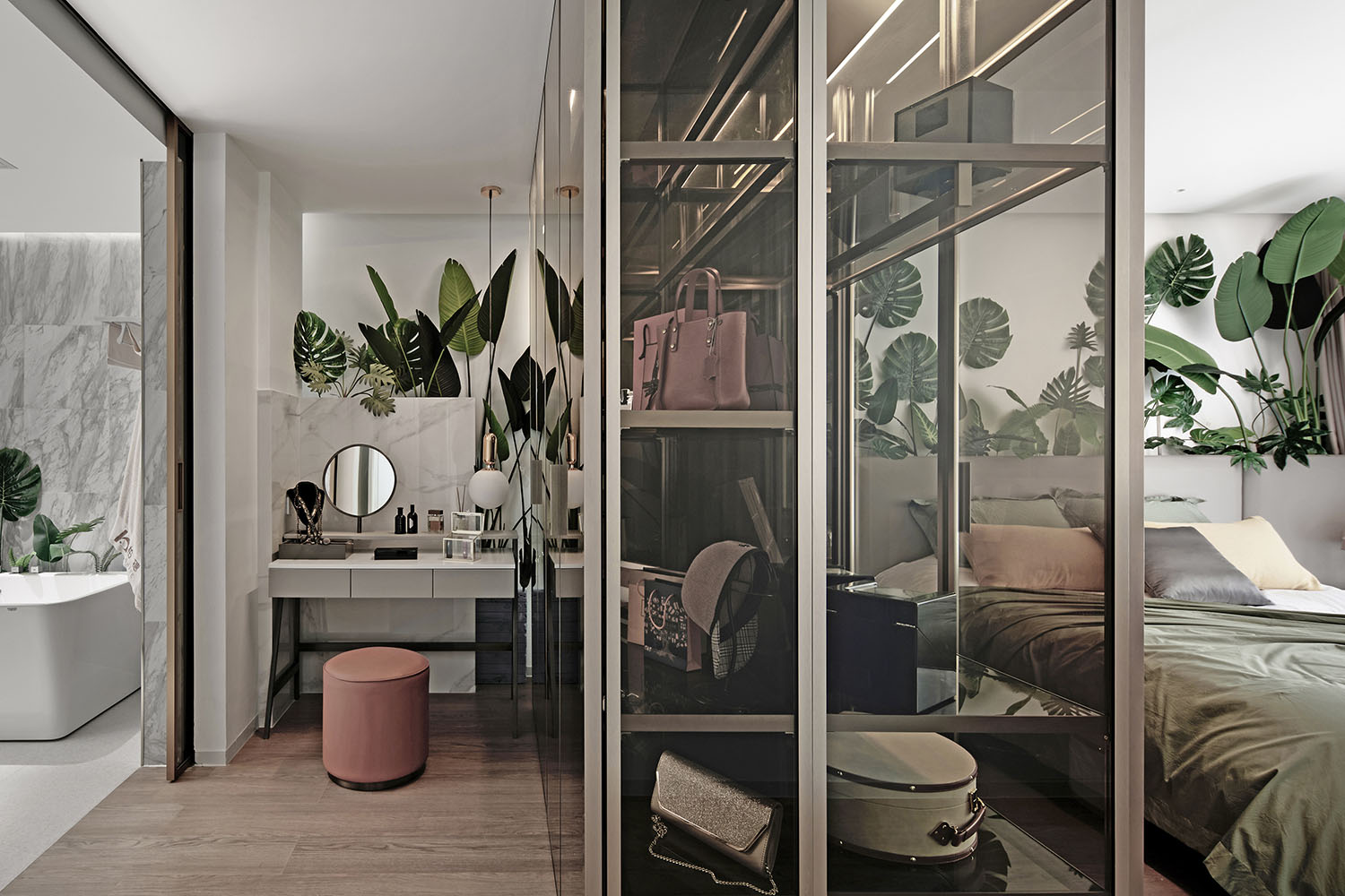 150㎡家裝設計,住宅設計案例,家裝設計,住宅設計,現代風格住宅設計,公寓設計,公寓設計案例,清石設計,清石設計案例,QUCESS