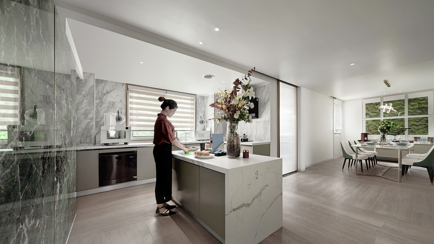 150㎡家裝設計,住宅設計案例,家裝設計,住宅設計,現代風格住宅設計,公寓設計,公寓設計案例,清石設計,清石設計案例,QUCESS