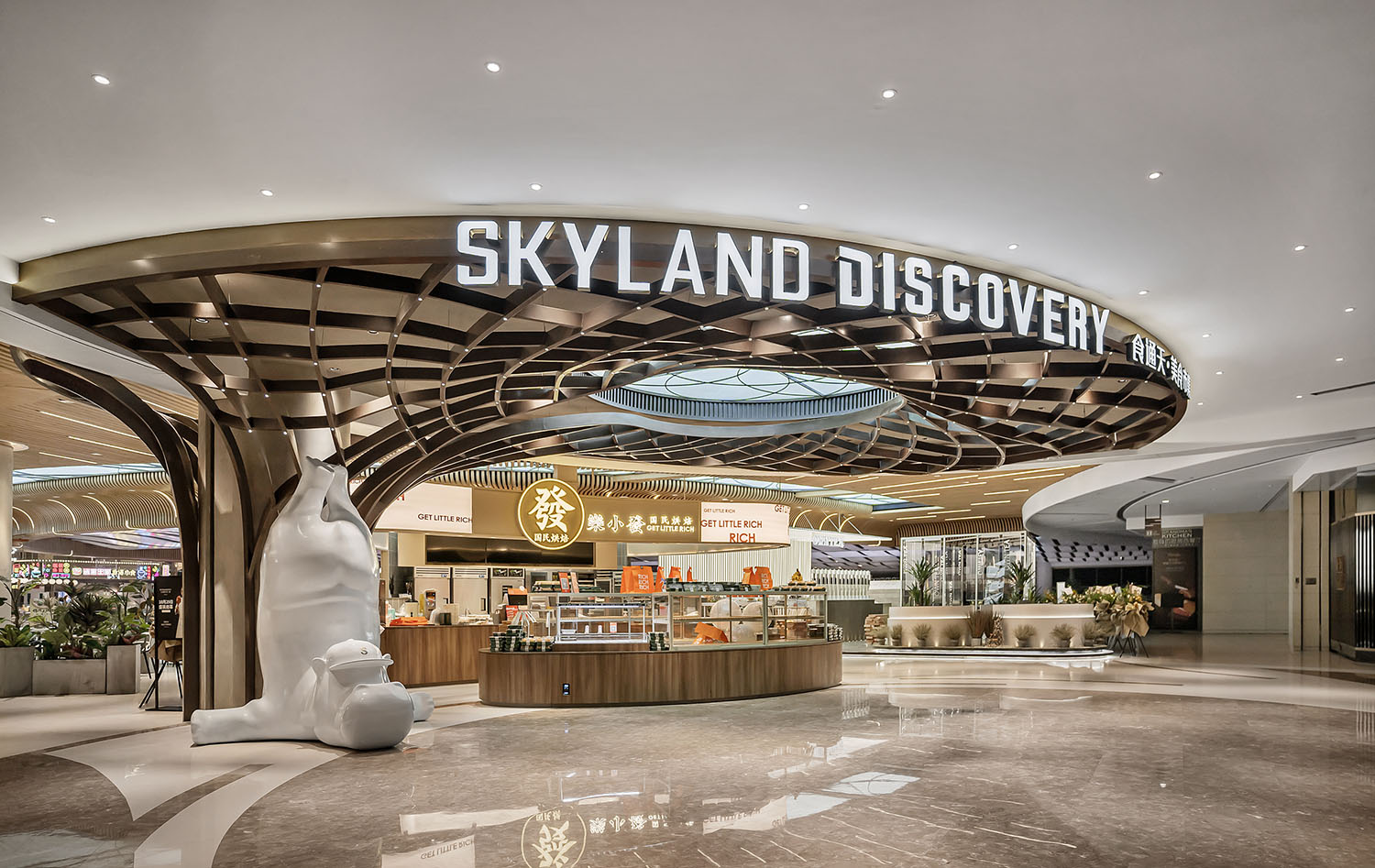 餐飲空間,食通天,美食廣場設計,美食街設計,華潤萬象城美食街,沈陽萬象城美食街,金楓設計