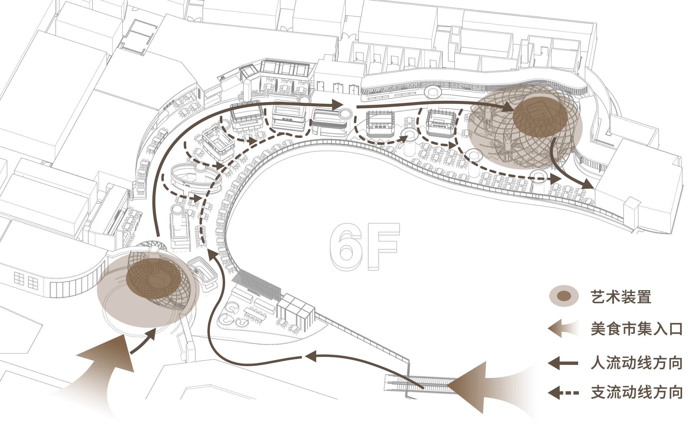 餐飲空間,食通天,美食廣場設計,美食街設計,華潤萬象城美食街,沈陽萬象城美食街,金楓設計