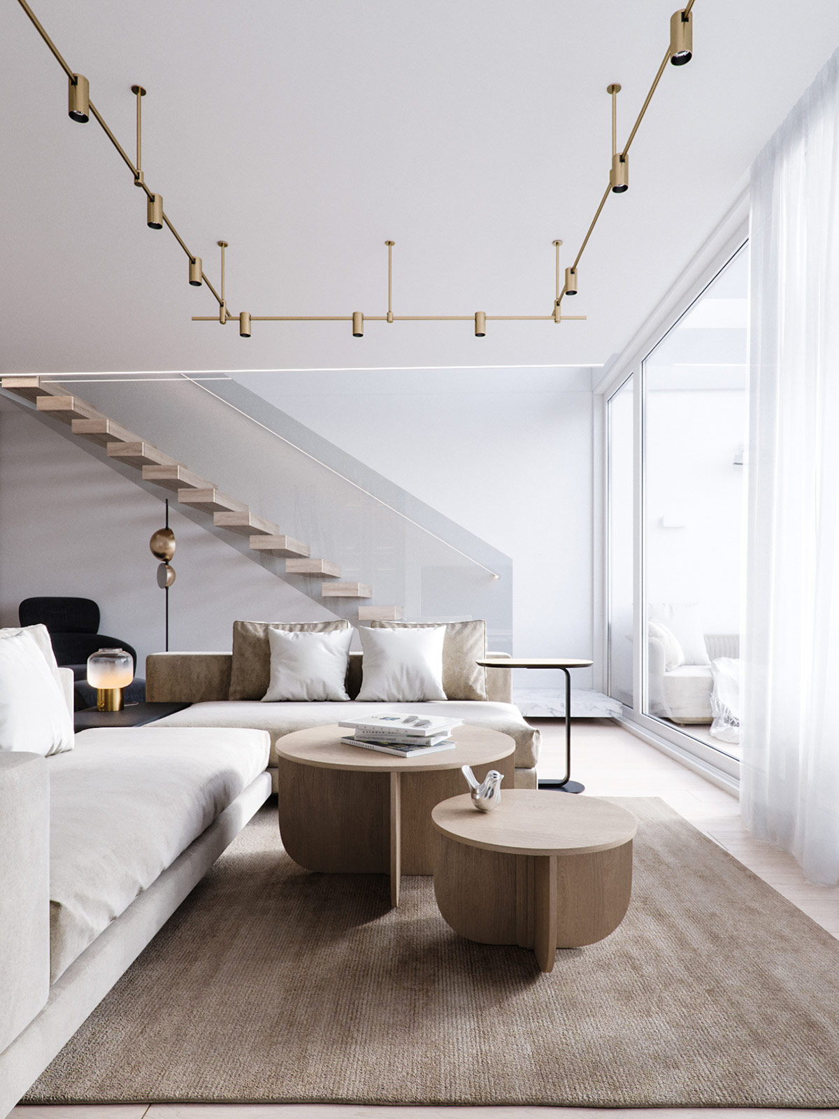 輕奢複式公寓,原木色+輕奢,複式公寓,複式設計,Alina Tsaunya,Alina Tsaunya設計作品,原木色+輕奢，別致的生活美學,複式設計案例