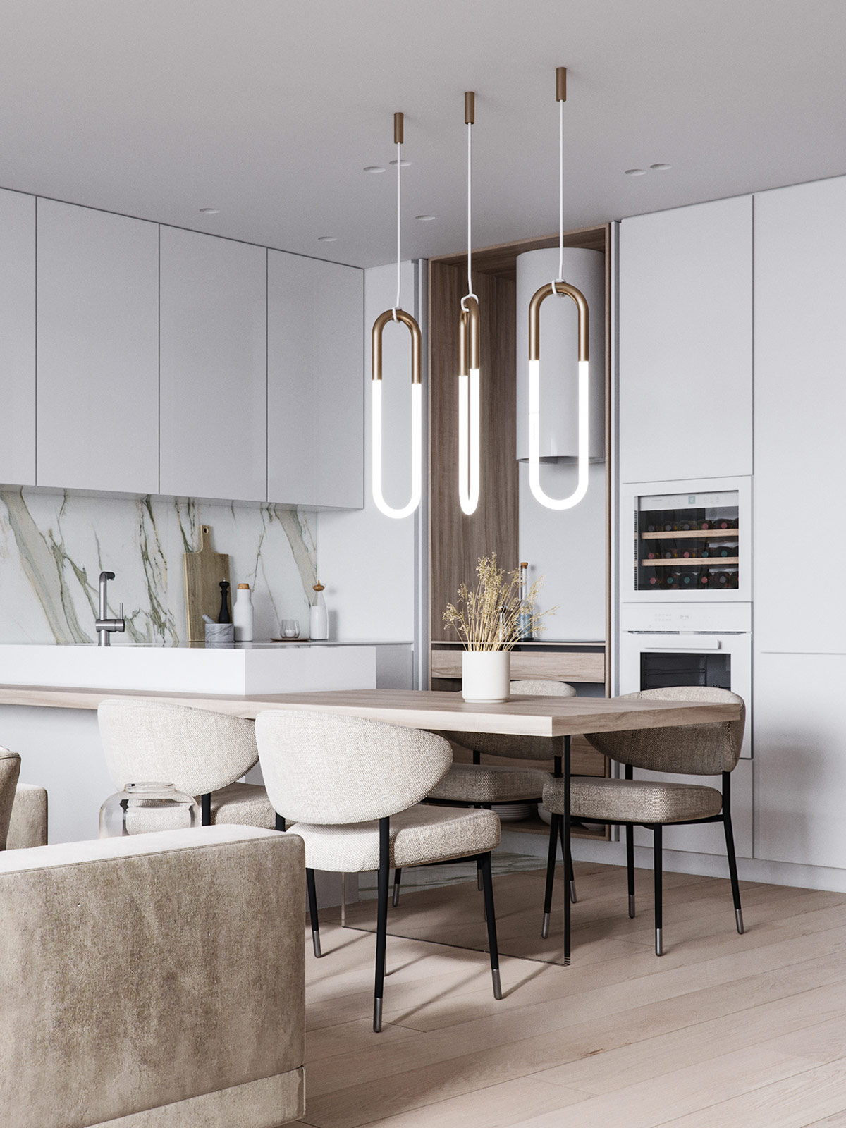 輕奢複式公寓,原木色+輕奢,複式公寓,複式設計,Alina Tsaunya,Alina Tsaunya設計作品,原木色+輕奢，別致的生活美學,複式設計案例