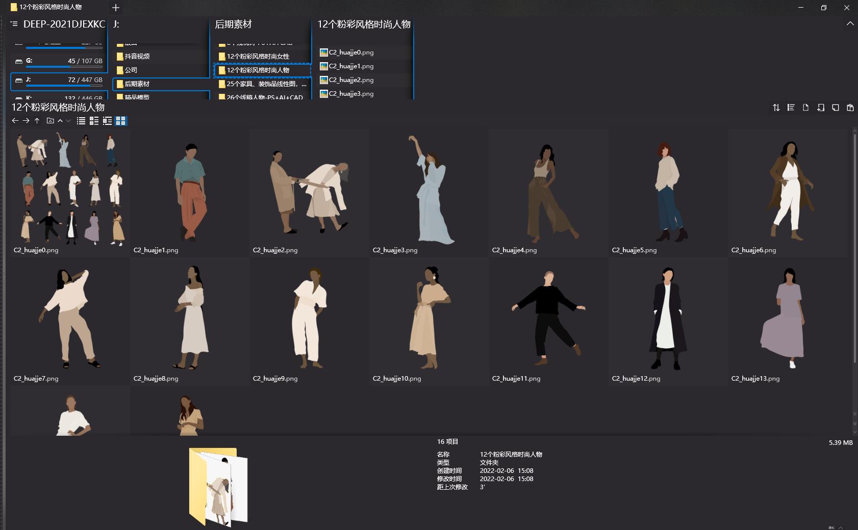 粉彩風格時尚人物,創意時尚人物貼圖,人物插圖,柔和色調人物插圖,讓設計更有趣,設計師必備創意素材