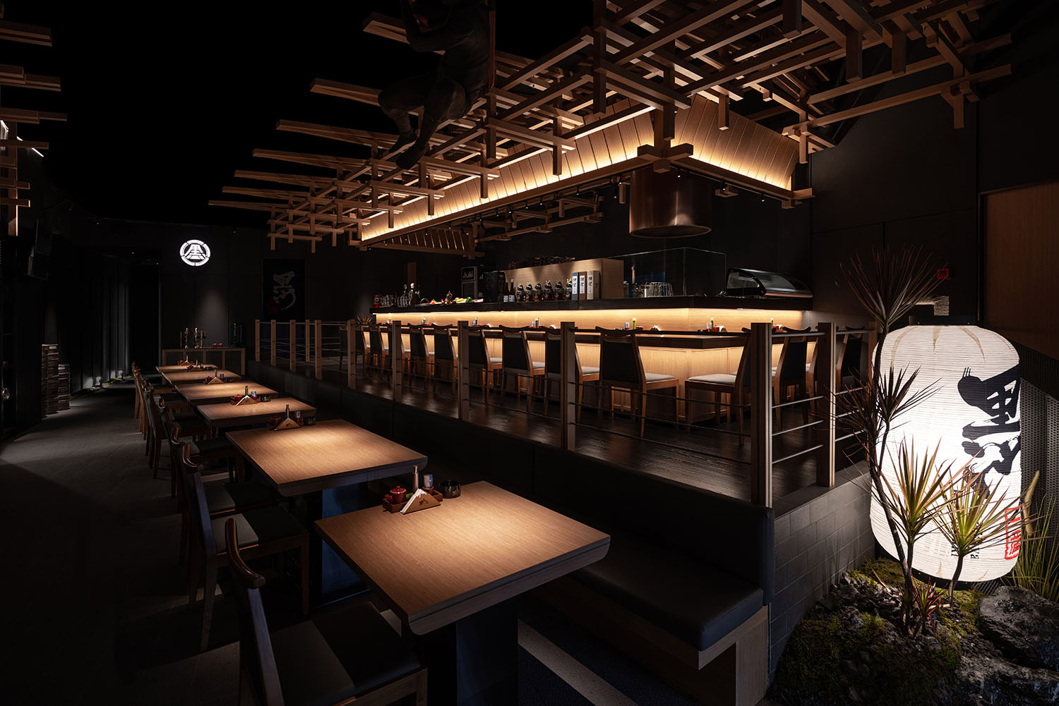 餐廳設計,休閑餐廳設計,現代風格餐廳設計,現代風格餐廳設計案例,日料店設計,南昌餐廳設計,南昌日料店設計,日料店設計案例,黑門一番,南昌黑門一番,黑門一番日本料理,三厘社TRIOSTUDIO,三厘社,TRIOSTUDIO