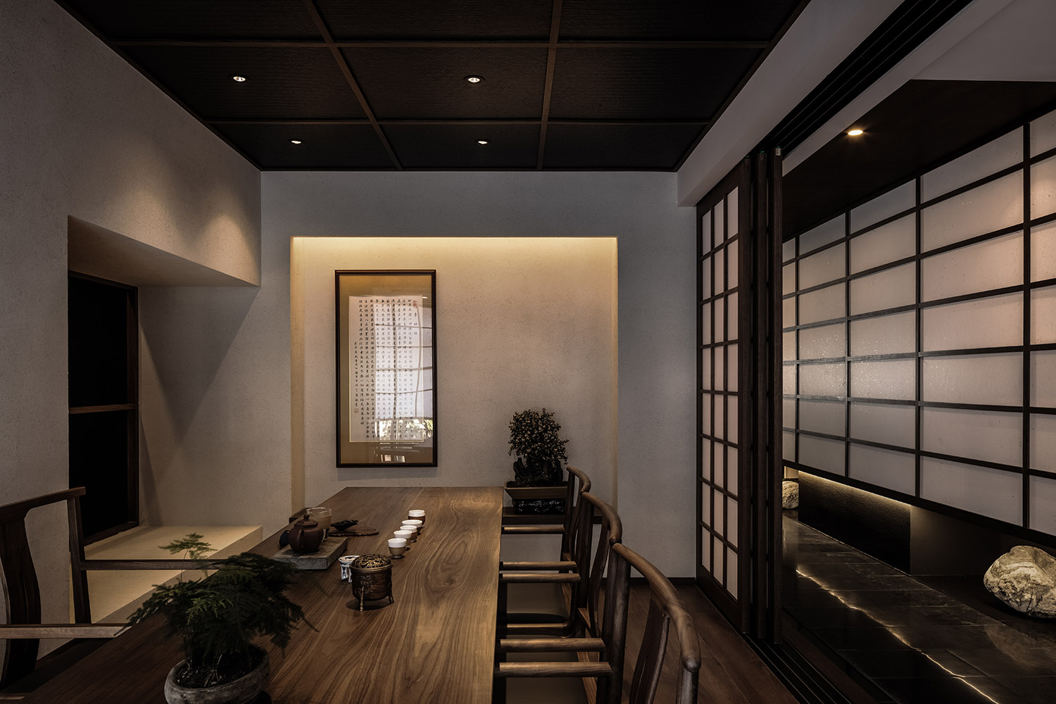 茶室設計,茶飲店設計,嘉興茶室設計,茶樓設計,茶室設計案例,垂直園林裏的茶室,門覺建築,門覺建築設計作品,門覺建築設計