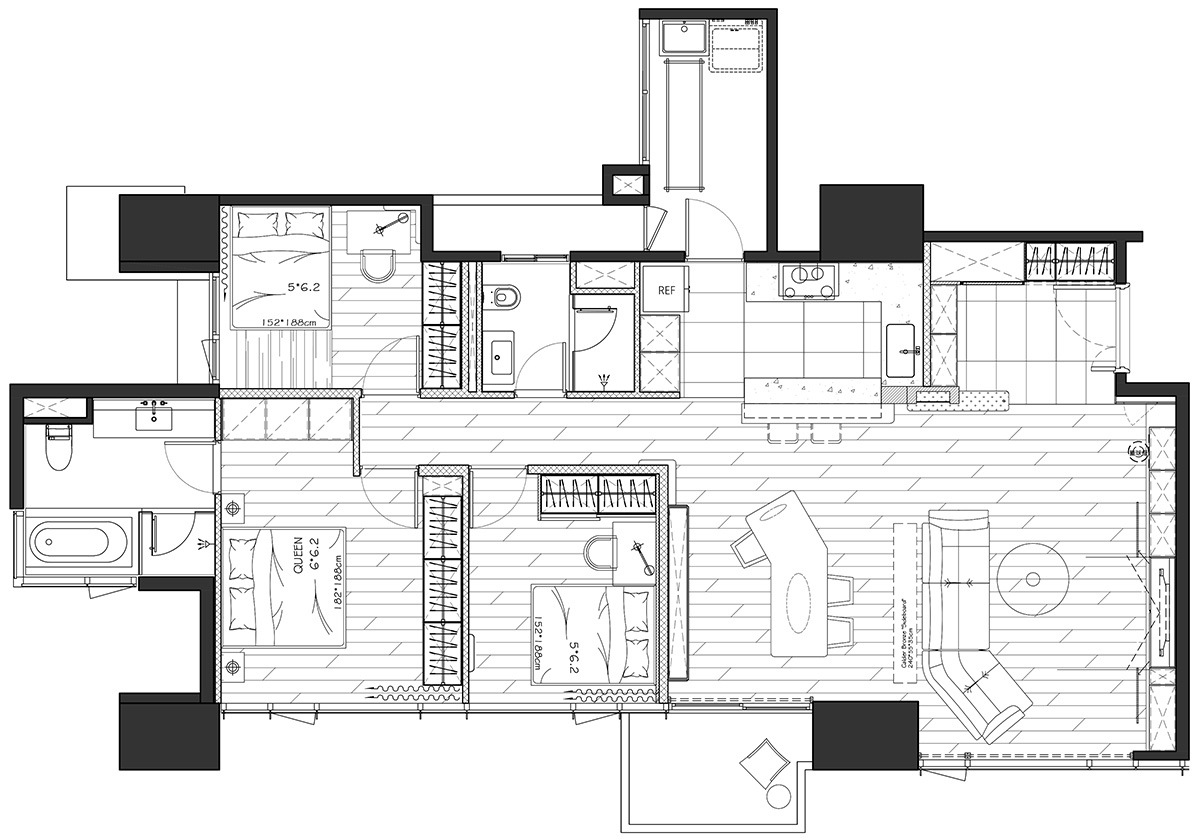 豐心設計,大平層設計,大平層設計案例,台中,親子大平層,大平層設計方案,台灣設計,165㎡