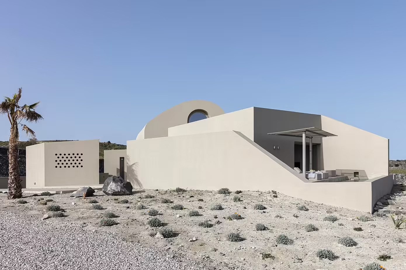 度假別墅,國外別墅設計,度假別墅設計案例,希臘,聖托裏尼島,Kapsimalis Architects,別墅設計,微水泥,建築設計