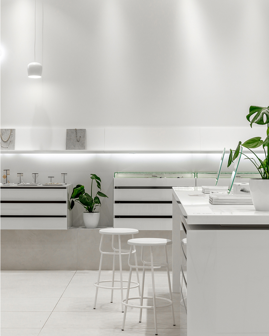 極簡美學,珠寶店設計案例,Nastya Kolchina,珠寶店設計,100㎡,店鋪設計,國外珠寶店設計,珠寶零售店,珠寶精品店,Poison Drop,商店設計案例