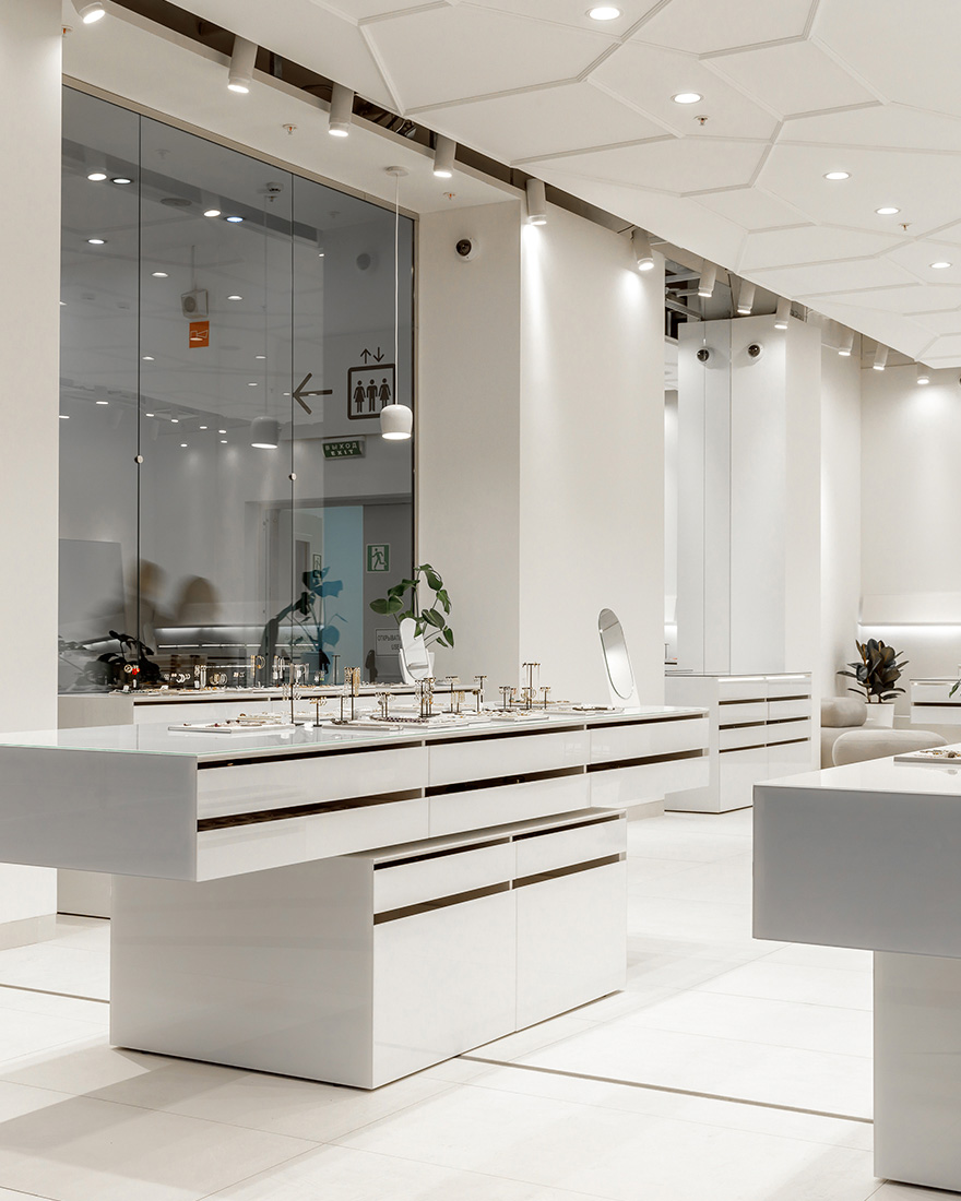 極簡美學,珠寶店設計案例,Nastya Kolchina,珠寶店設計,100㎡,店鋪設計,國外珠寶店設計,珠寶零售店,珠寶精品店,Poison Drop,商店設計案例