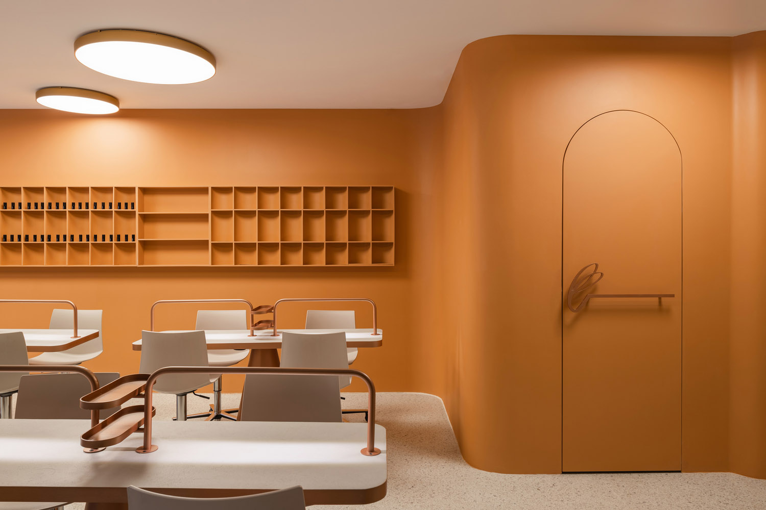 美甲店設計,暖色調,網紅風,養生&美容店設計,美容培訓學校,NOMMA studio,培訓學校,網紅風格美容店,美容店設計案例