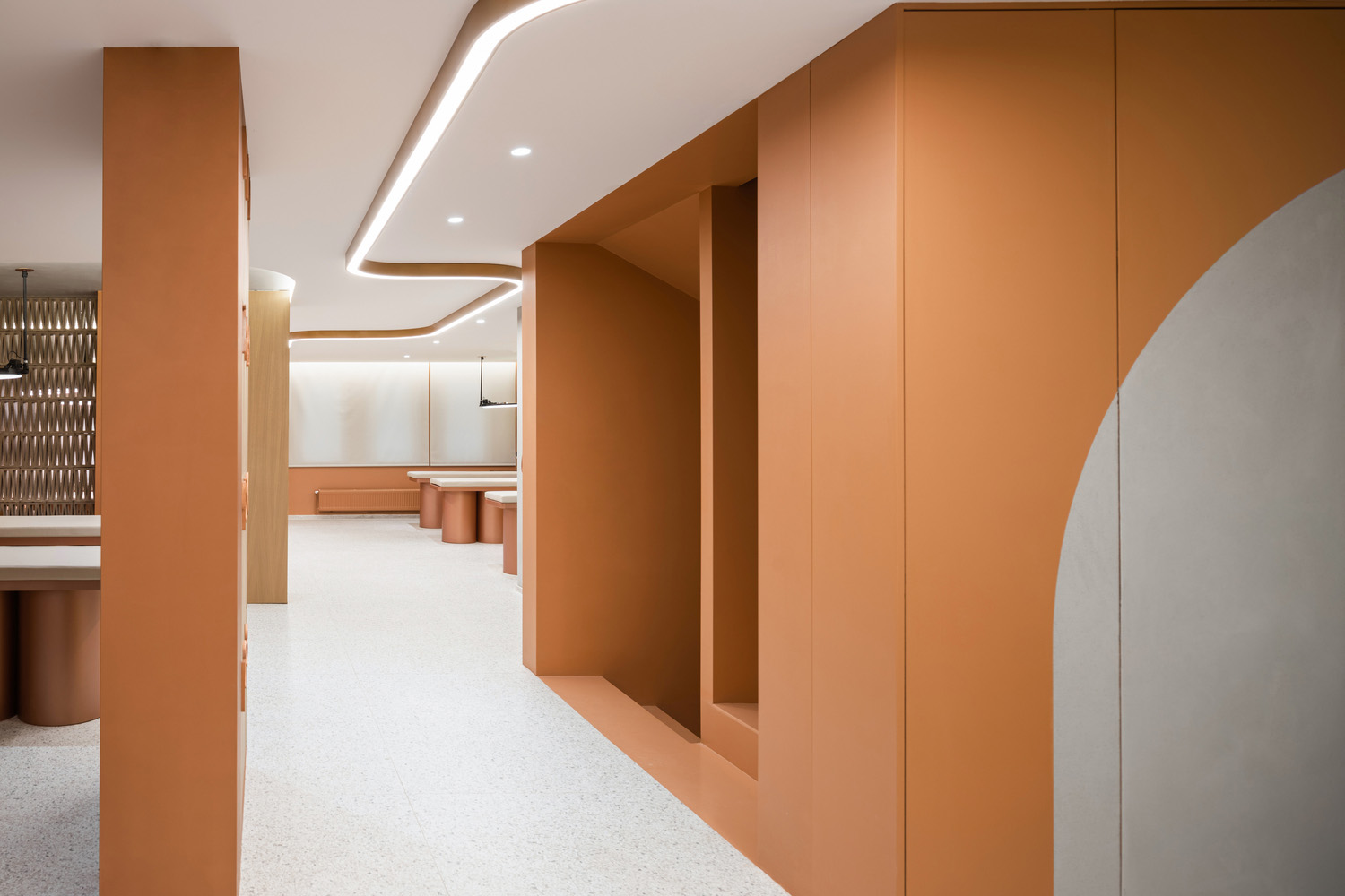 美甲店設計,暖色調,網紅風,養生&美容店設計,美容培訓學校,NOMMA studio,培訓學校,網紅風格美容店,美容店設計案例