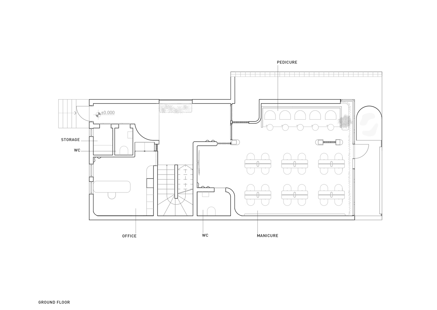 美甲店設計,暖色調,網紅風,養生&美容店設計,美容培訓學校,NOMMA studio,培訓學校,網紅風格美容店,美容店設計案例