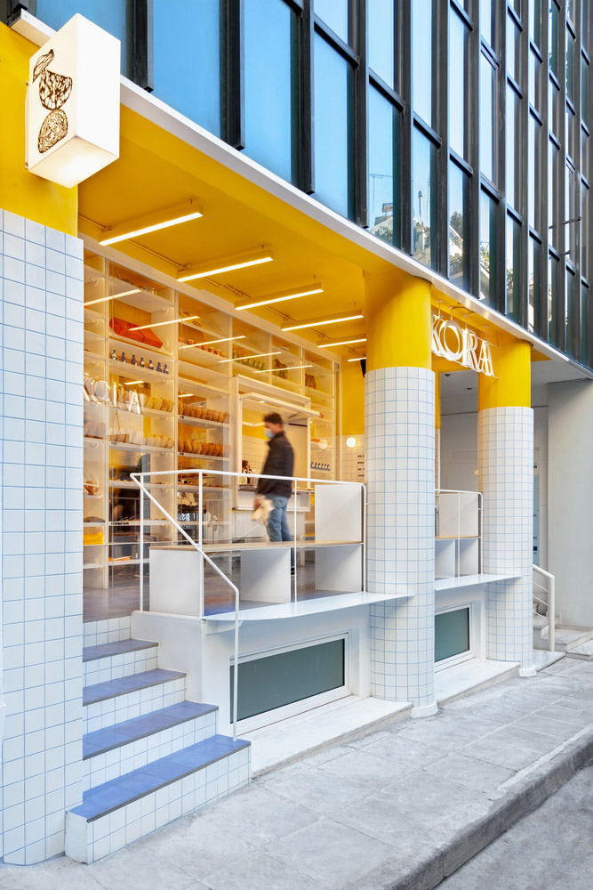 麵包店設計,麵包店設計案例,烘焙店,Kora Bakery,麵包店裝修,麵包坊,雅典,希臘,麵包店設計方案