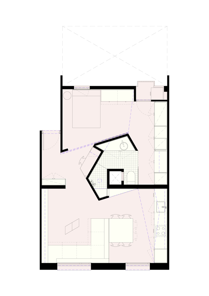 AMOO,小公寓設計案例,47㎡,公寓設計,小公寓翻新,巴塞羅那,公寓改造,最小宅