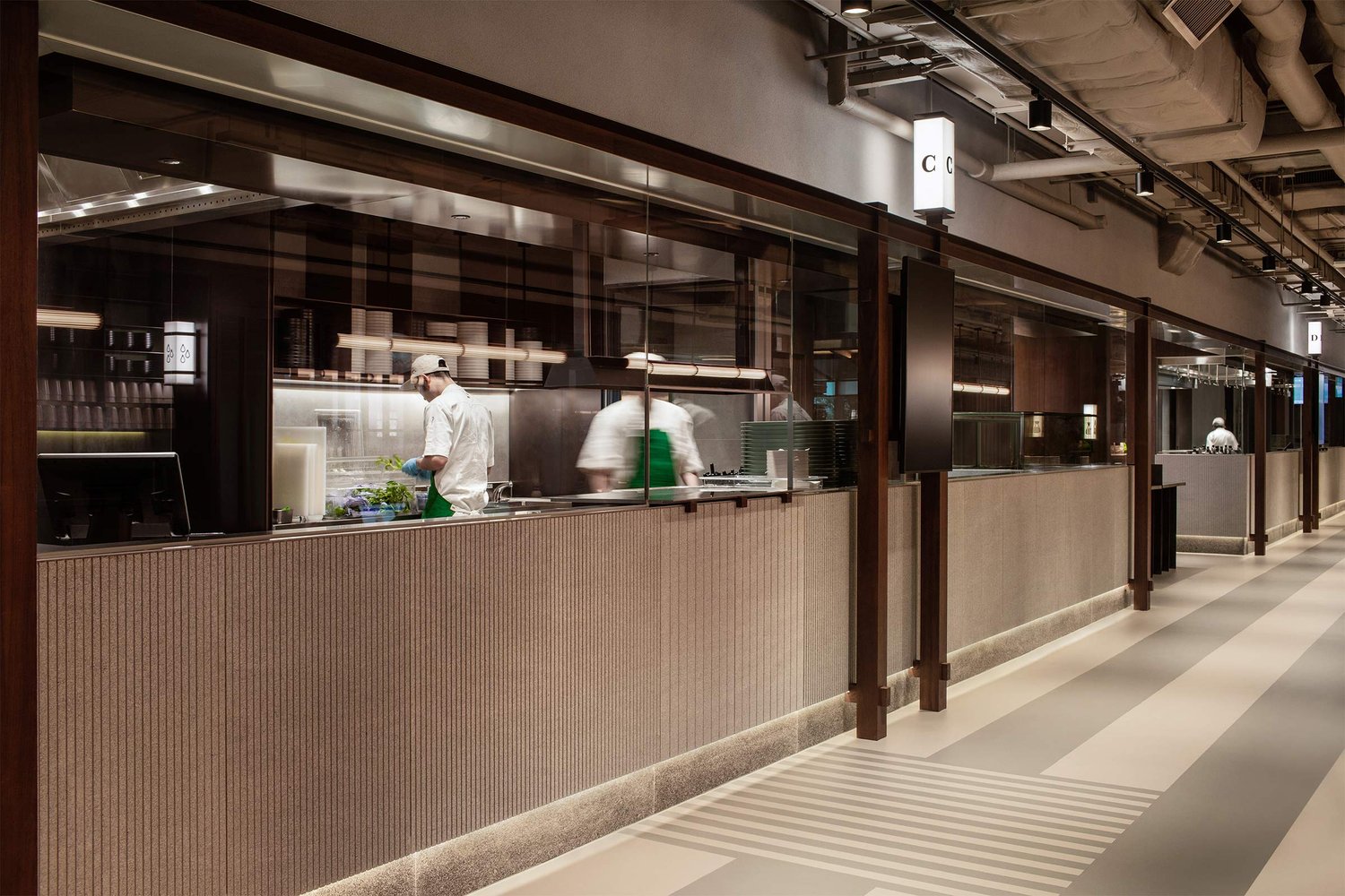 餐廳設計,Studio Adjective,美食廣場設計案例,KIN Food Halls,日式美學,香港,日式風格餐廳設計方案,香港餐廳設計,美食廣場裝修設計