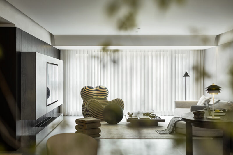 柒築空間設計｜220㎡，溫州中央公園複式-克製且精致