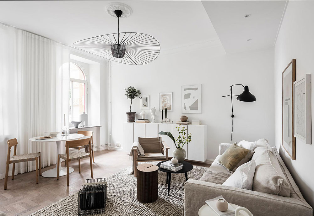公寓設計,公寓設計案例,哥德堡,30㎡,Alvhem,小公寓設計案例,公寓裝修,北歐風格,最小宅,白色+米色