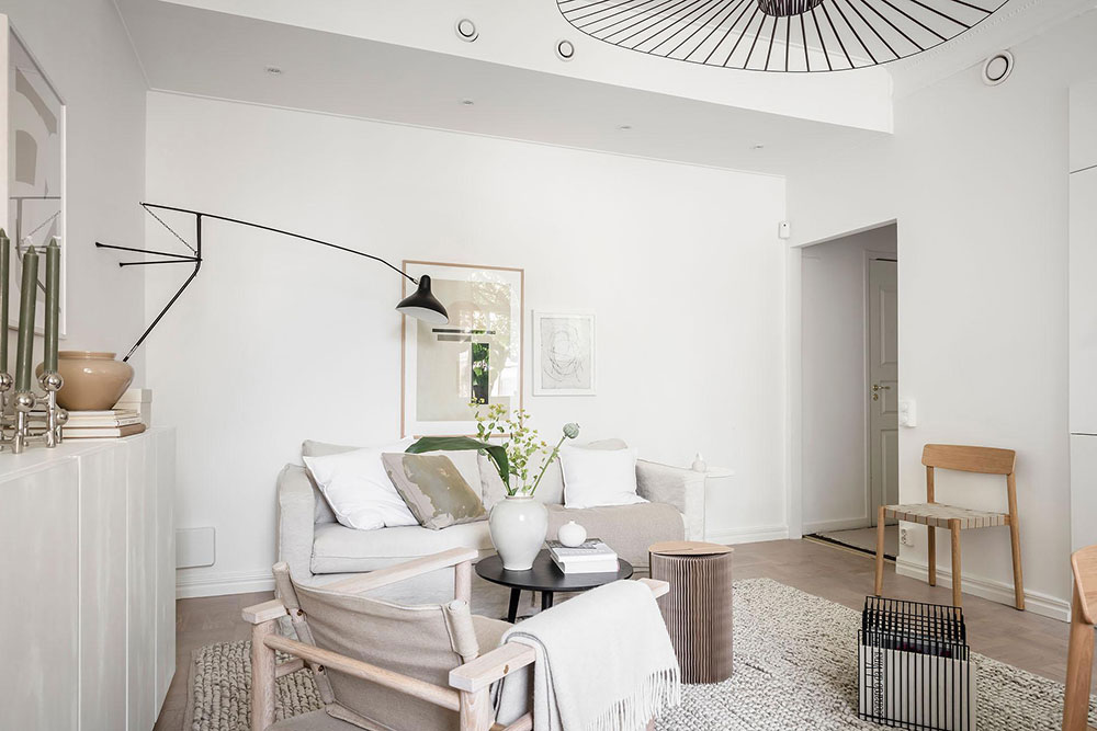 公寓設計,公寓設計案例,哥德堡,30㎡,Alvhem,小公寓設計案例,公寓裝修,北歐風格,最小宅,白色+米色