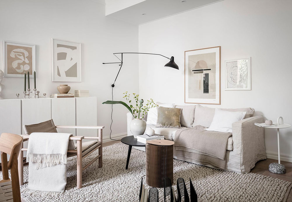公寓設計,公寓設計案例,哥德堡,30㎡,Alvhem,小公寓設計案例,公寓裝修,北歐風格,最小宅,白色+米色