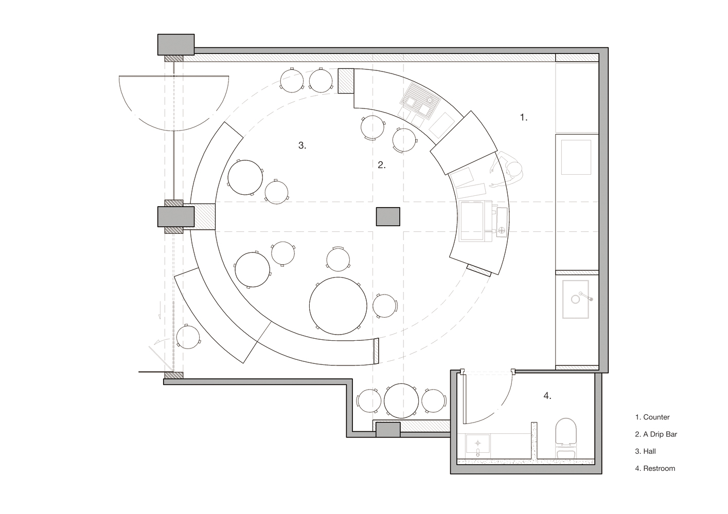 design by 83,咖啡廳設計,咖啡廳設計案例,韓國,45㎡,咖啡店設計,國外咖啡店設計,or whatever Café