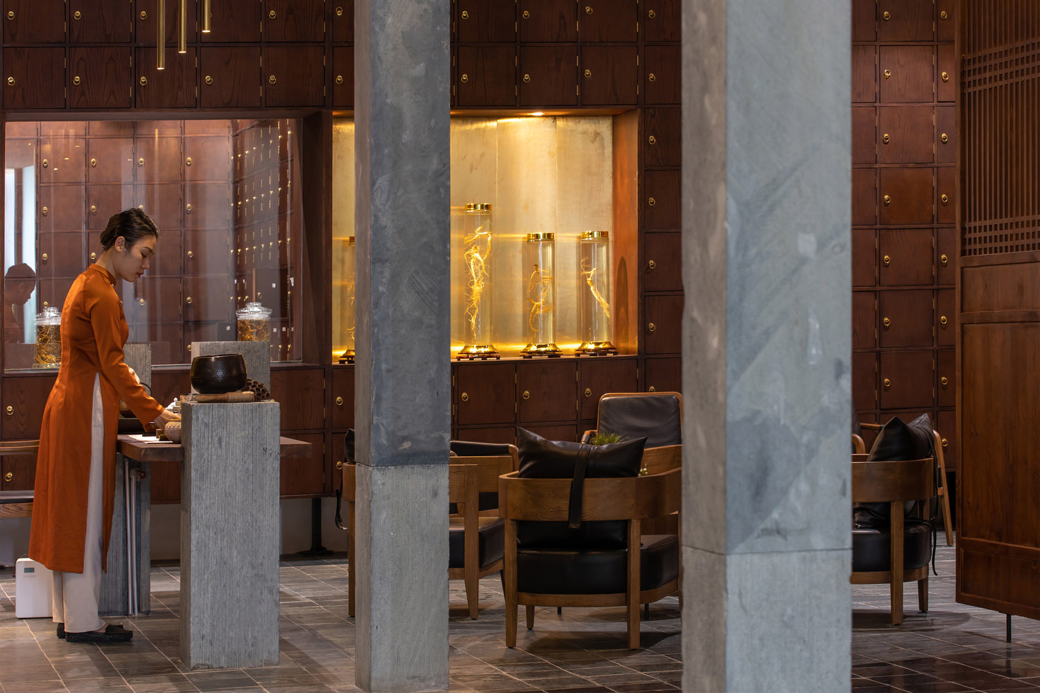 診所設計,國外診所設計,診所設計案例,ODDO architects,越南,河內,中醫診所,獨立診所設計,Phong Kham Yhct,新中式診所,新中式方案設計