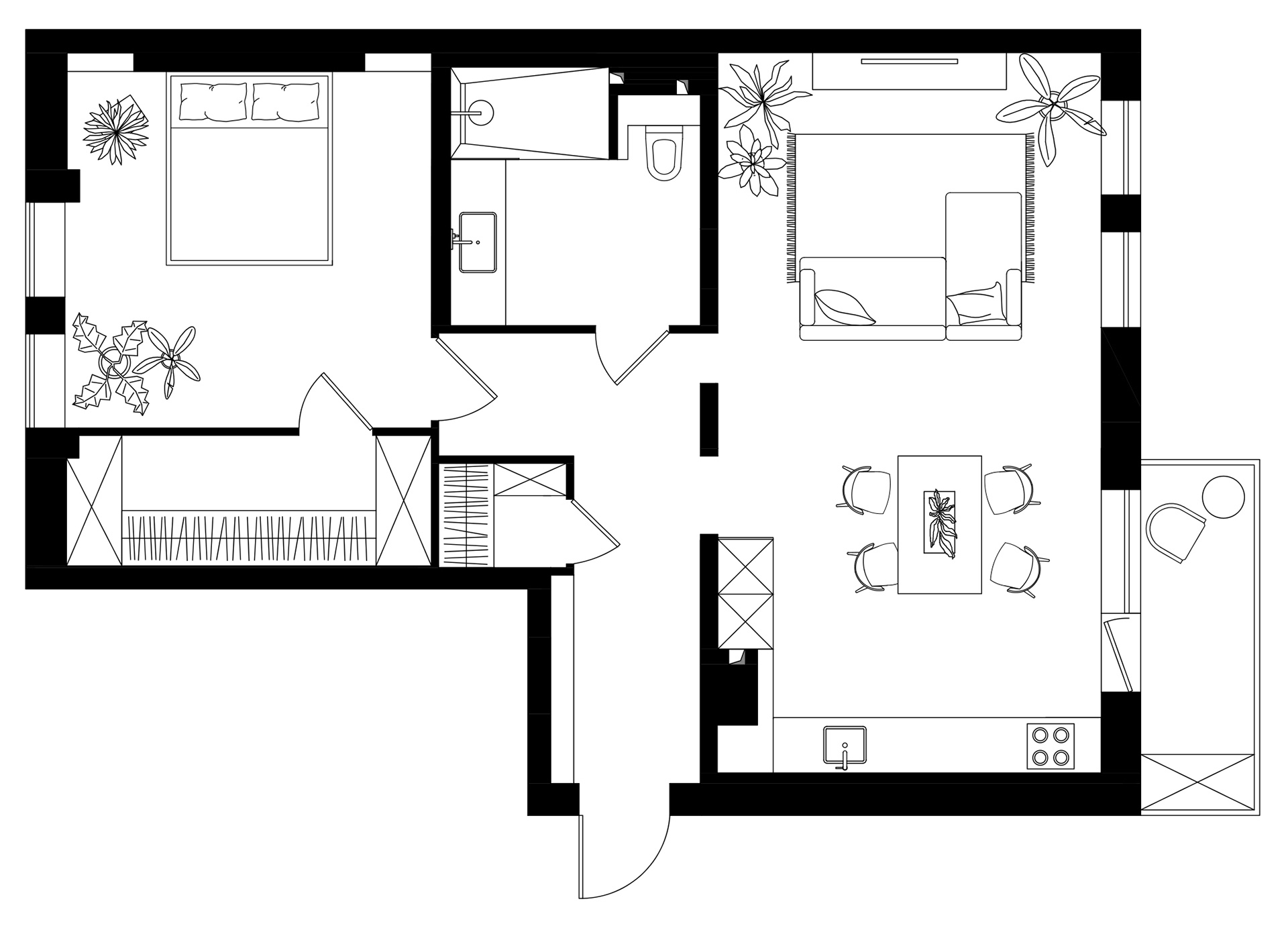 公寓設計,公寓設計案例,聖彼得堡,70㎡,Olga Chut,小公寓設計案例,公寓裝修,最小宅,白色+原木色