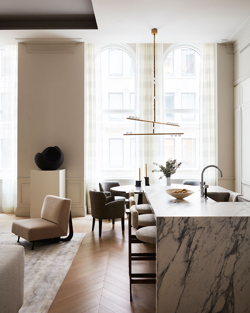 Carlyle Designs,公寓設計,139㎡,曼哈頓,大平層裝修,現代優雅,大平層設計案例,中性色,國外公寓設計案例