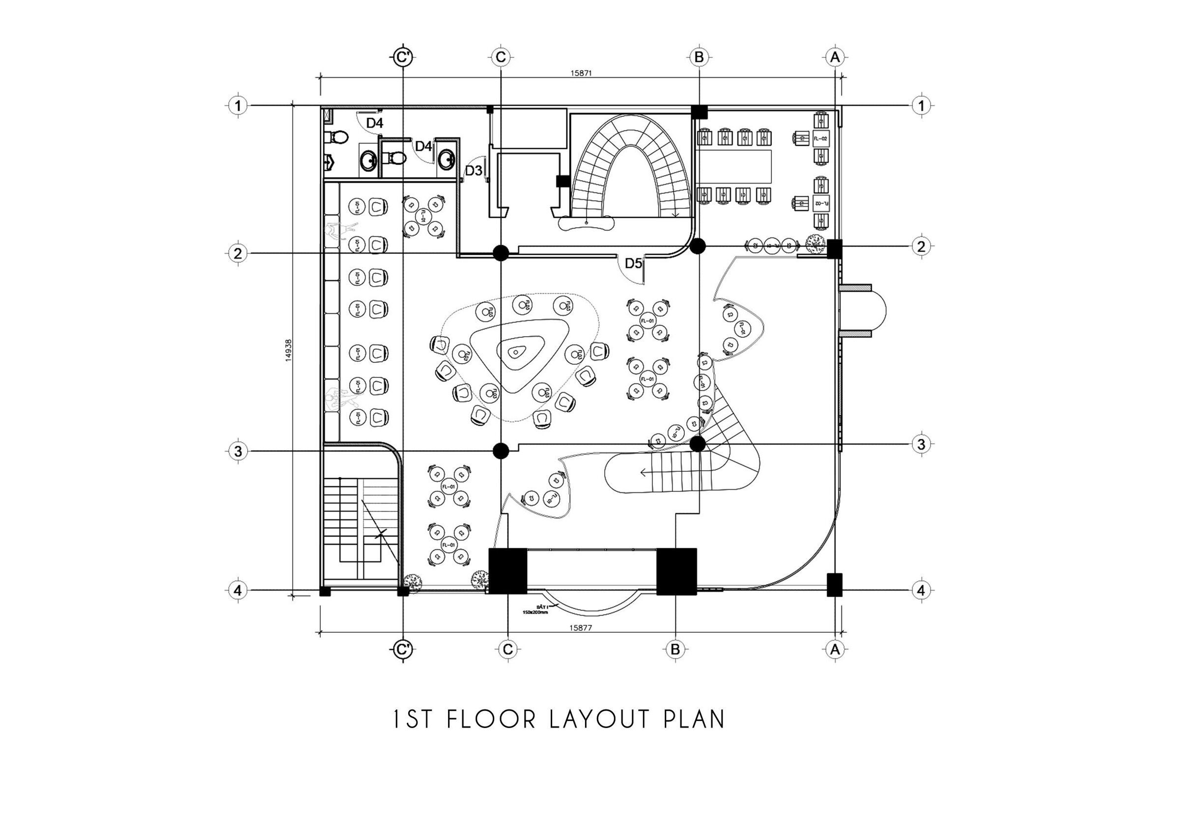 Katinat Coffee,咖啡廳設計,咖啡廳設計案例,越南,Module K,咖啡店設計,國外咖啡店設計,咖啡廳平麵圖