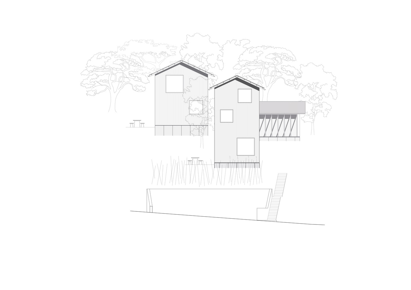 民宿設計,民宿改造設計,Fröhlich Gassner Architekten,民宿設計案例,170㎡,德國,Kleine Bleibe,度假民宿,民宿建築設計,原木色