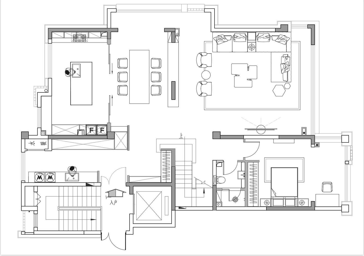 觀想設計,複式設計案例,西安曲江紫汀苑,西安,西安住宅設計案例,複式住宅裝修,西安豪宅設計,422㎡