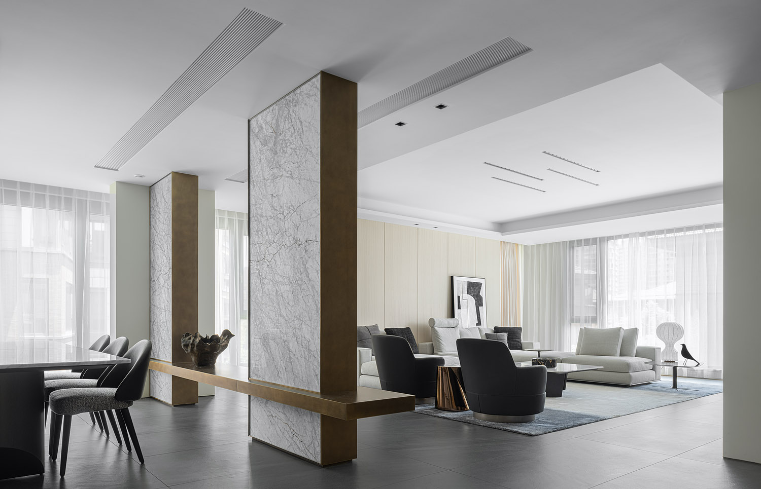 觀想設計,複式設計案例,西安曲江紫汀苑,西安,西安住宅設計案例,複式住宅裝修,西安豪宅設計,422㎡