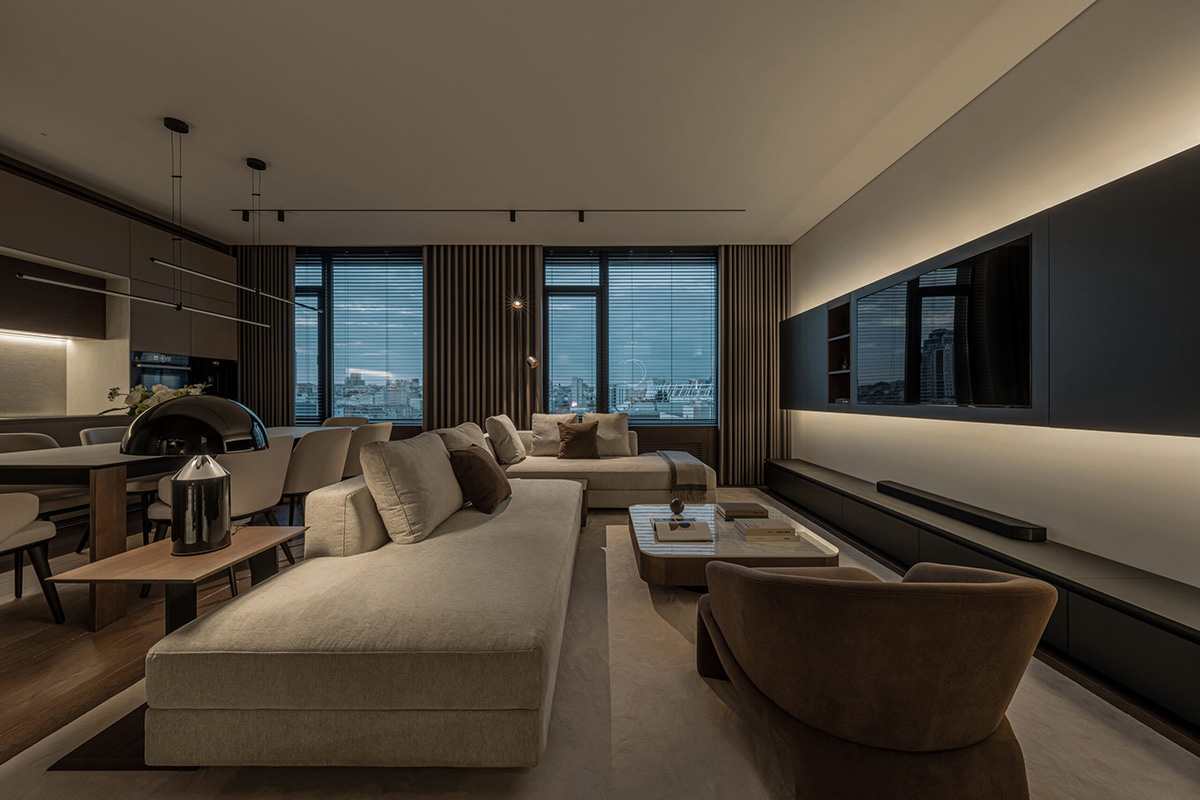 公寓住宅設計,110㎡,中性色,家裝設計,公寓設計案例,Bezmirno architectural studio,基輔