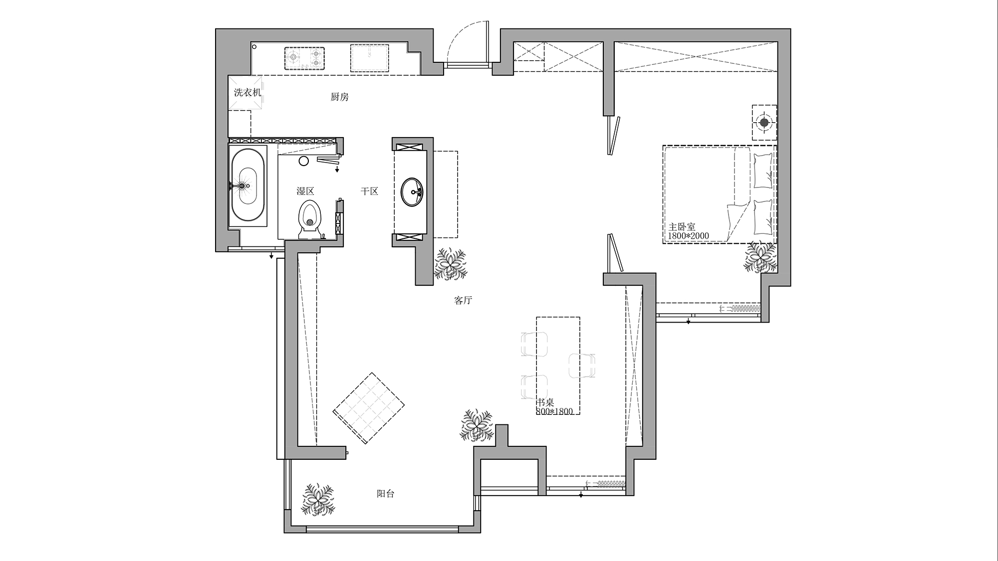 88㎡家裝設計,88㎡,住宅設計案例,家裝設計,住宅設計,現代風格家裝設計,公寓設計,小戶型設計,南京公寓設計,南京小戶型設計,南京住宅設計,南京家裝設計,98㎡,山止川行設計,山止川行