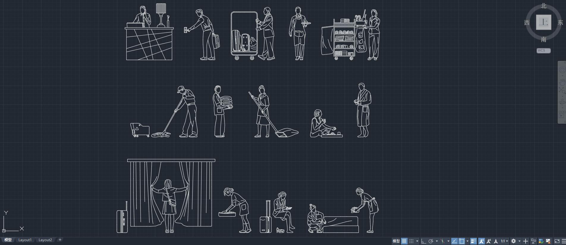 立麵人物CAD圖塊,設計師的靈感,讓設計更有趣,設計師必備創意素材,CAD素材下載,矢量設計素材,酒店圖塊,CAD圖庫