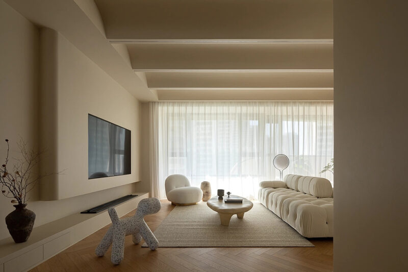 由見設計 | 南京141㎡奶油風極簡美宅-Full Moon